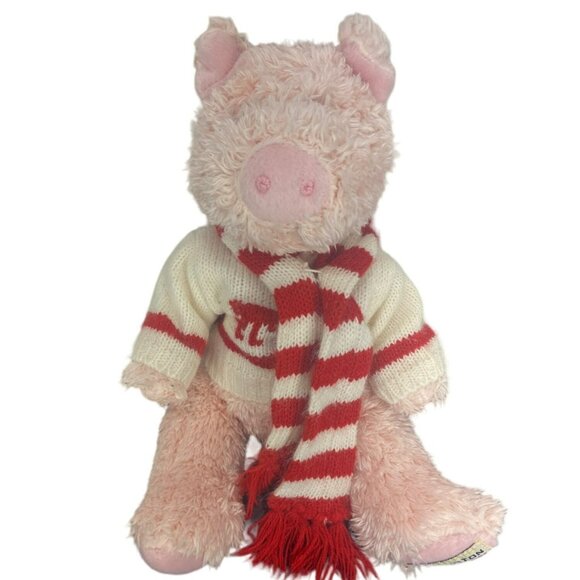 Herrington‎ Teddy Bears Cheesecake Factory Pink Pig Wearing Sweater Scarf - Picture 1 of 6